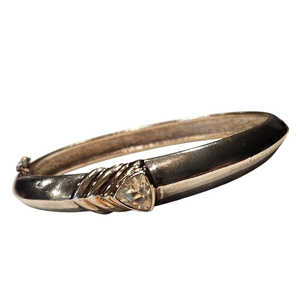 Christian Dior Sterling Silver Bracelet Faux Yellow Stone 925 Chr.Dior Germany